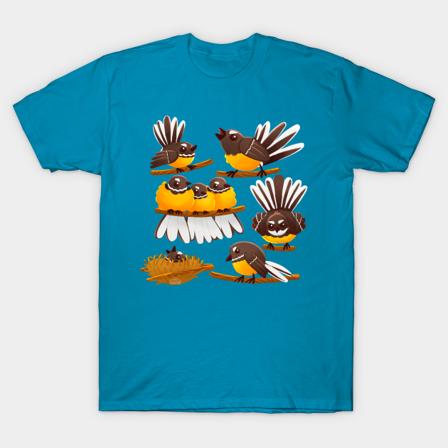 Angry fantail pattern New Zealand TShirt TeePublic